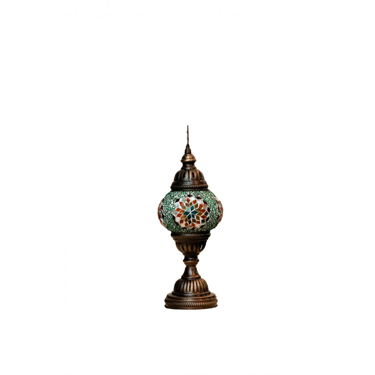 Table lamp, green/red mosaic